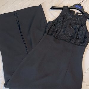 EUC Vintage Marie St Claire Formal Evening Gown 4 Black Sequin Sleeveless Prom